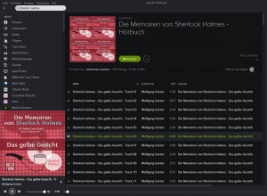 Sherlock Holmes bei Spotify (Screenshot)